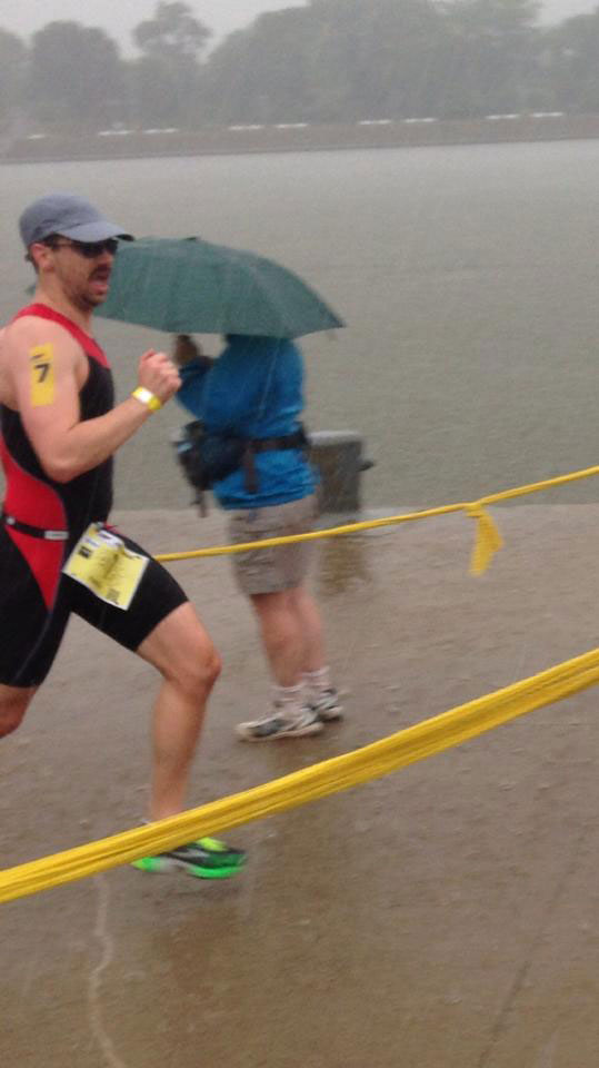 Nick Hamilton running in rain
