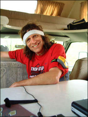 Hap Farber in an RV smiling
