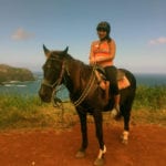 Anna Lindner on horseback in Hawaii