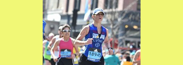 Monica midcourse in the 2016 Boston Marathon